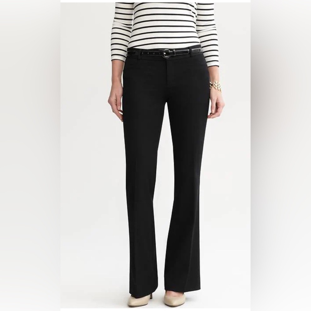 Banana Republic The Sloan Fit Black Pants Flare Stretch 10 Petite